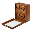 WOLF Brogue 4 Piece Watch Winder - Burnished Brown