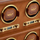 WOLF Brogue 4 Piece Watch Winder - Burnished Brown