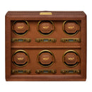 WOLF Brogue 6 Piece Watch Winder - Burnished Brown