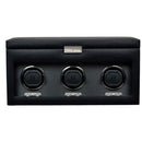 WOLF Oxford Triple Watch Winder with Storage – Black