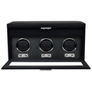 WOLF Oxford Triple Watch Winder with Storage – Black