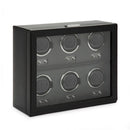 WOLF Oxford 6 Piece Watch Winder – Black
