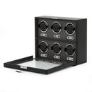 WOLF Oxford 6 Piece Watch Winder – Black