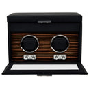 WOLF Macassar Double Watch Winder with Storage