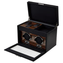 WOLF Macassar Double Watch Winder with Storage