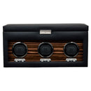 WOLF Macassar Triple Watch Winder with Storage