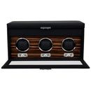 WOLF Macassar Triple Watch Winder with Storage