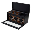 WOLF Macassar Triple Watch Winder with Storage
