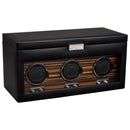 WOLF Macassar Triple Watch Winder with Storage
