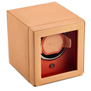 WOLF Single Cub Watch Winder with Cover - Seltzer Peach/Orange