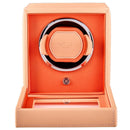 WOLF Single Cub Watch Winder with Cover - Seltzer Peach/Orange