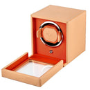 WOLF Single Cub Watch Winder with Cover - Seltzer Peach/Orange