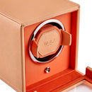 WOLF Single Cub Watch Winder with Cover - Seltzer Peach/Orange