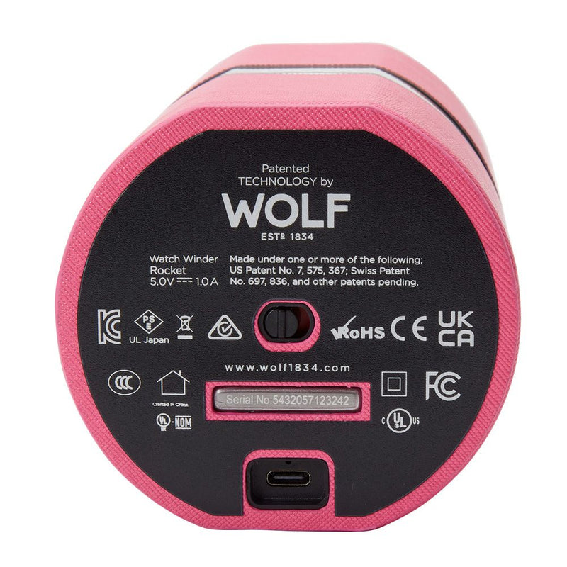 WOLF The Rocket Single Travel Watch Winder - Pink