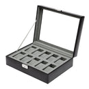 Ten Piece Watch Storage Box with Cover (For 10 Watches) by WOLF