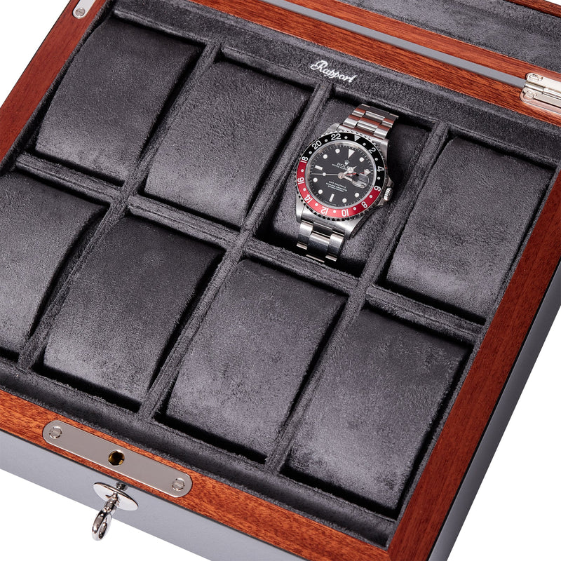 Rapport Optic 8 Watch Collector Box Case - Black