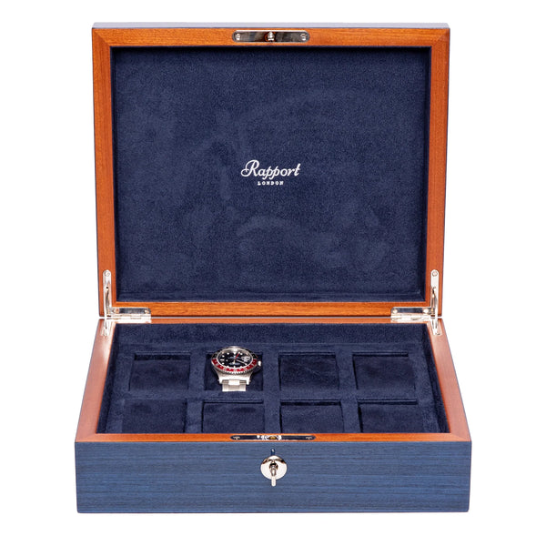 Rapport Heritage Chroma Eight Watch Box Case - Blue