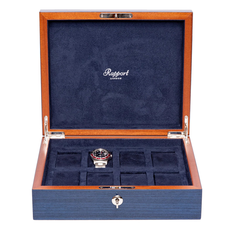 Rapport Heritage Chroma Eight Watch Box Case - Blue