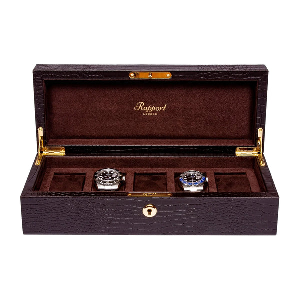 Rapport Brompton Five Watch Collector Box Case - Brown (5 Watches)