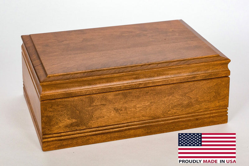 #C75W WoodTop 75 CannBisDor; Large English Walnut Finish Cannabis Humidor (Made in USA)