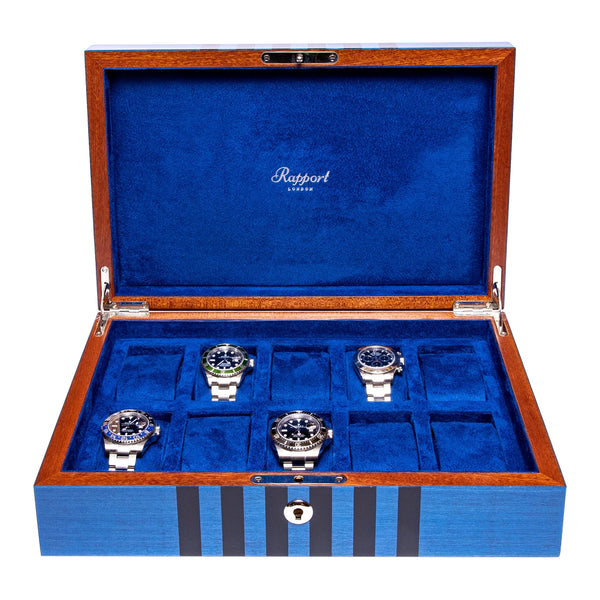 Rapport Labyrinth Ten Watch Box -10 Watches (Blue)