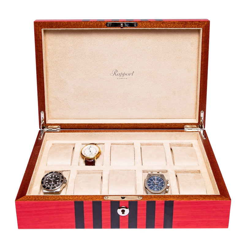 Rapport Labyrinth Ten Watch Box -10 Watches (Red)