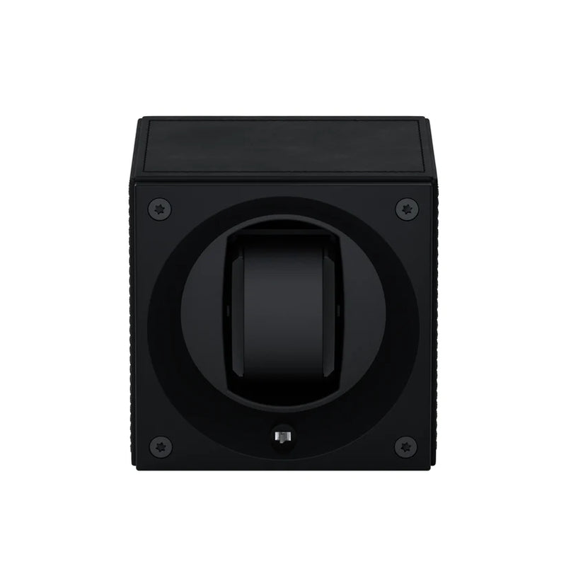 Swiss Kubik Single Watch Winder - Black Leather