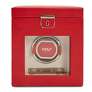 WOLF Palermo Single Watch Winder With Jewelry Storage - Red