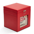 WOLF Palermo Single Watch Winder With Jewelry Storage - Red