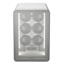 Rapport Neo Six Watch Winder in Silver - three-quarter closed mirrored front view