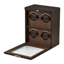WOLF Earth 4 Piece Watch Winder in Coffee - open door view