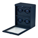 WOLF Earth 4 Piece Watch Winder in Midnight Blue - open door view