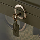 WOLF Earth 4 Piece Watch Winder in Olive - lock and key detail