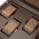 WOLF Earth Double Watch Winder in Coffee - close-up of upper watch storage