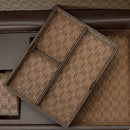 WOLF Earth Double Watch Winder in Coffee - close-up of removable accessory tray