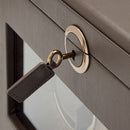 WOLF Earth Double Watch Winder in Coffee - lock and key detail