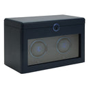 WOLF Earth Double Watch Winder in Midnight Blue - three-quarter closed view