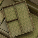 WOLF Earth Double Watch Winder in Olive - close-up of removable accessory tray