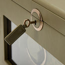 WOLF Earth Double Watch Winder in Olive - lock and key detail