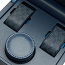 WOLF Earth Single Watch Winder Midnight Blue - close-up of removable zip case and watch storage