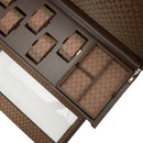 WOLF Earth Triple Watch Winder in Coffee - close-up of watch storage and accessory tray