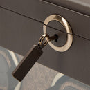 WOLF Earth Triple Watch Winder in Coffee - lock and key detail