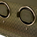 WOLF Earth Triple Watch Winder in Olive - close-up of winding cuffs