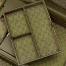 WOLF Earth Triple Watch Winder in Olive - close-up of removable accessory tray