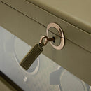 WOLF Earth Triple Watch Winder in Olive - lock and key detail