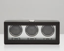 WOLF Brushed Metal Triple Watch Winder with Cover
