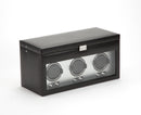 WOLF Brushed Metal Triple Watch Winder with Cover and Storage