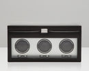 WOLF Brushed Metal Triple Watch Winder with Cover and Storage