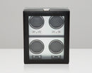 WOLF Brushed Metal 4 Piece Quad Watch Winder with Cover