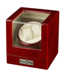 Diplomat Estate Cherry Wood Dual Watch Winder with Cream Leather Interior